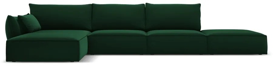 Divano angolare verde scuro (con penisola a sinistra/con chaise lounge) con rivestimento in velluto Vanda – Mazzini Sofas