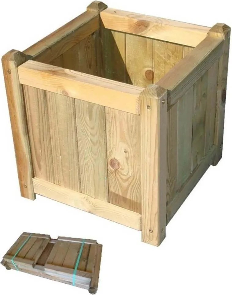 fioriera da giardino in legno di pino impregnato in autoclave 40 x 40 cm