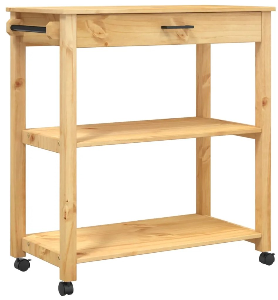 Carrello da cucina monza 84x40x90 cm in legno massello di pino