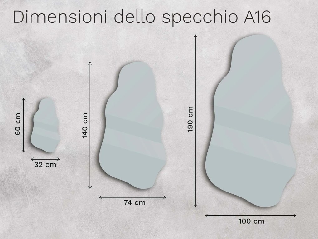 Specchio organico LED con illuminazione A16