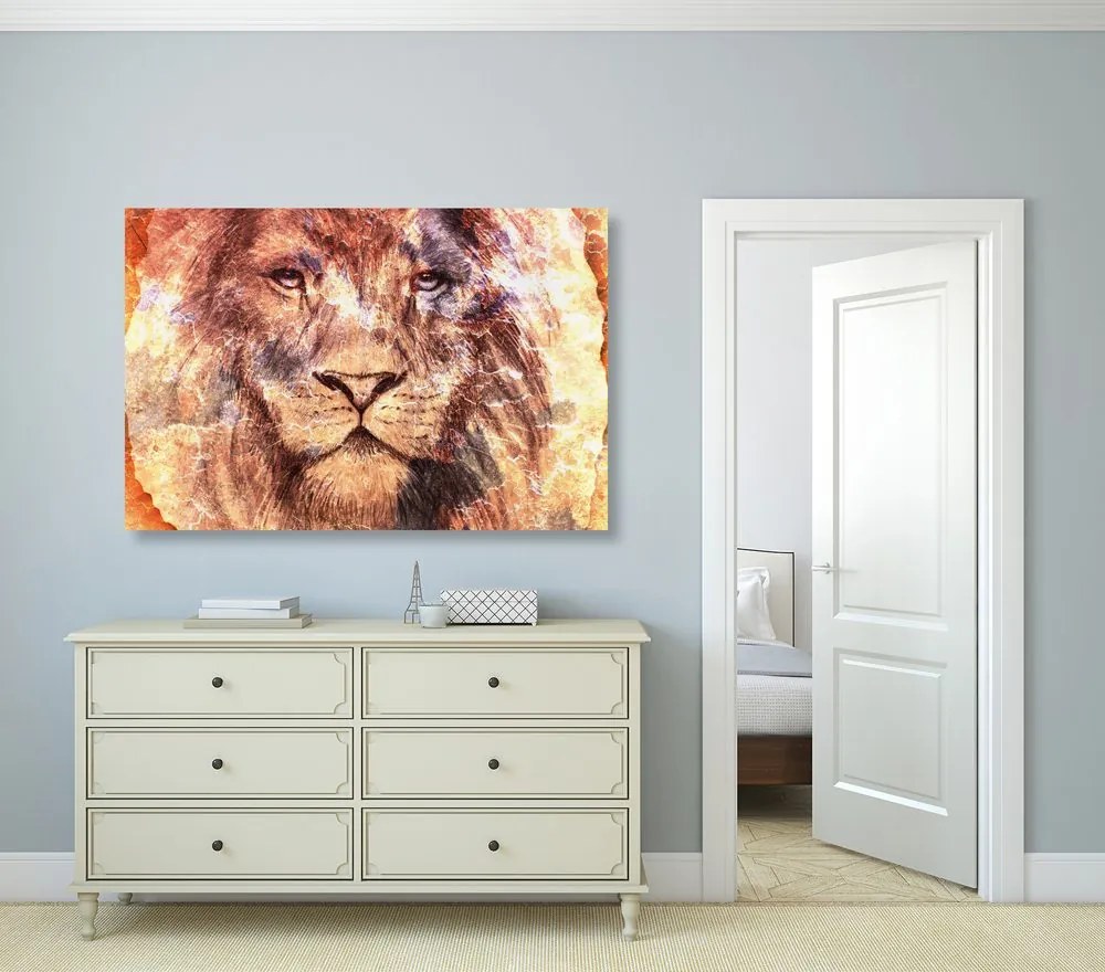 Quadro su tela – Volto del leone
