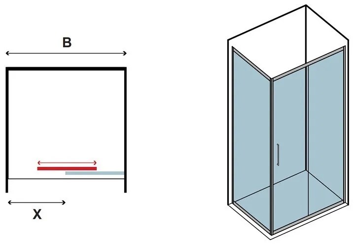 Kamalu - box doccia angolo 110x80 vetro serigrafato apertura scorrevole  k410ns
