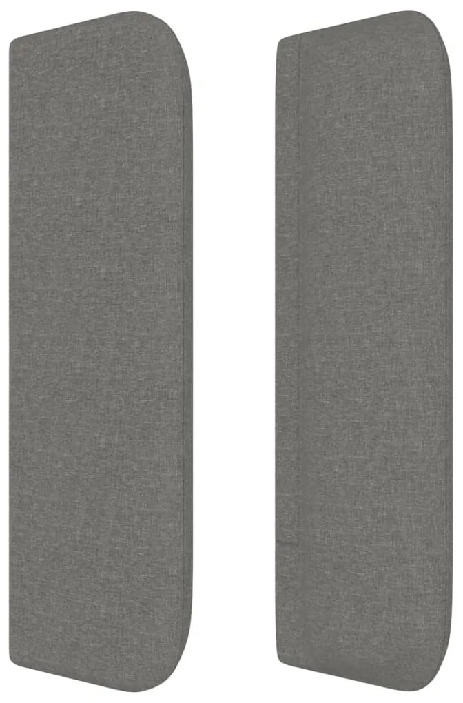 Testiera ad orecchio grigio scuro 183x16x78/88 cm in tessuto