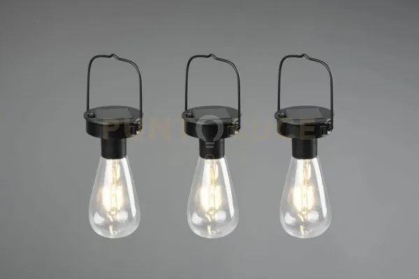 Campus kit 3 lampade led da appendere nere da esterno ip44 solare r...