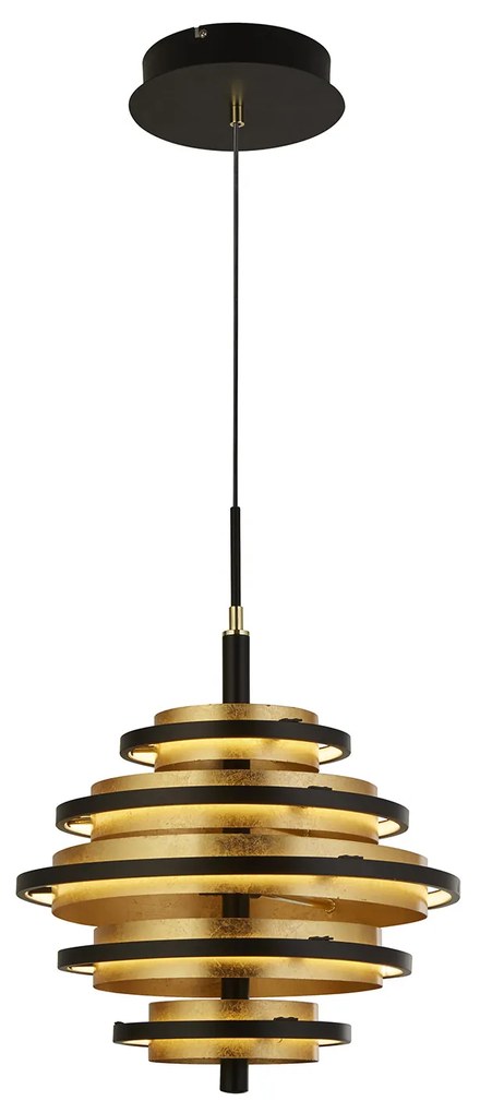 Lampadario Contemporaneo Alveare Acciaio Nero Alluminio Ottone Led 33,9W 2700K