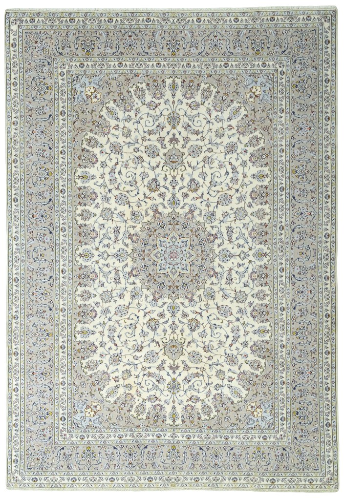 Kashan Tappeto 350 x 240 Beige (Iran) Annodato A Mano