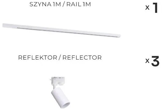 Zuma Line 3553 - Faretto per sistema a binario TUBE 3xGU10/35W/230V bianco