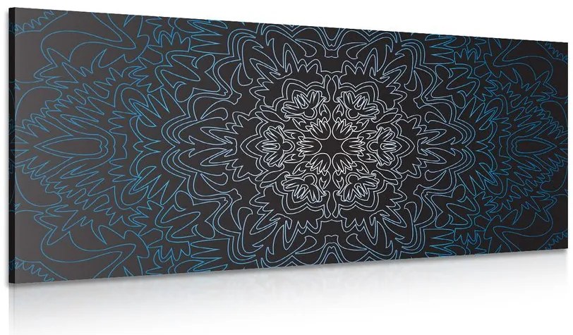Stampa su tela – Mandala ornamentale su sfondo nero