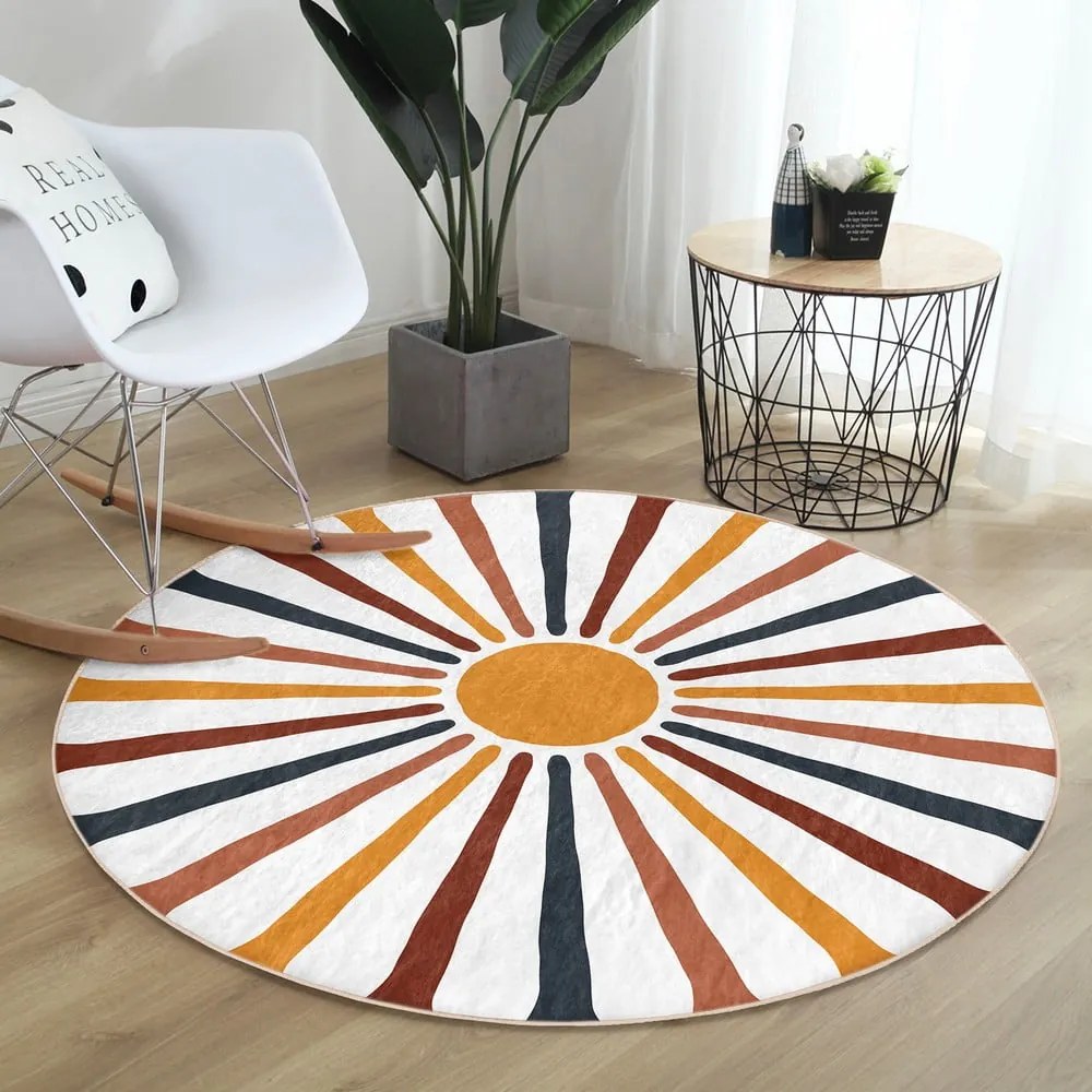 Tappeto rotondo lavabile adatto ai robot aspirapolvere ø 120 cm Comfort - Mila Home