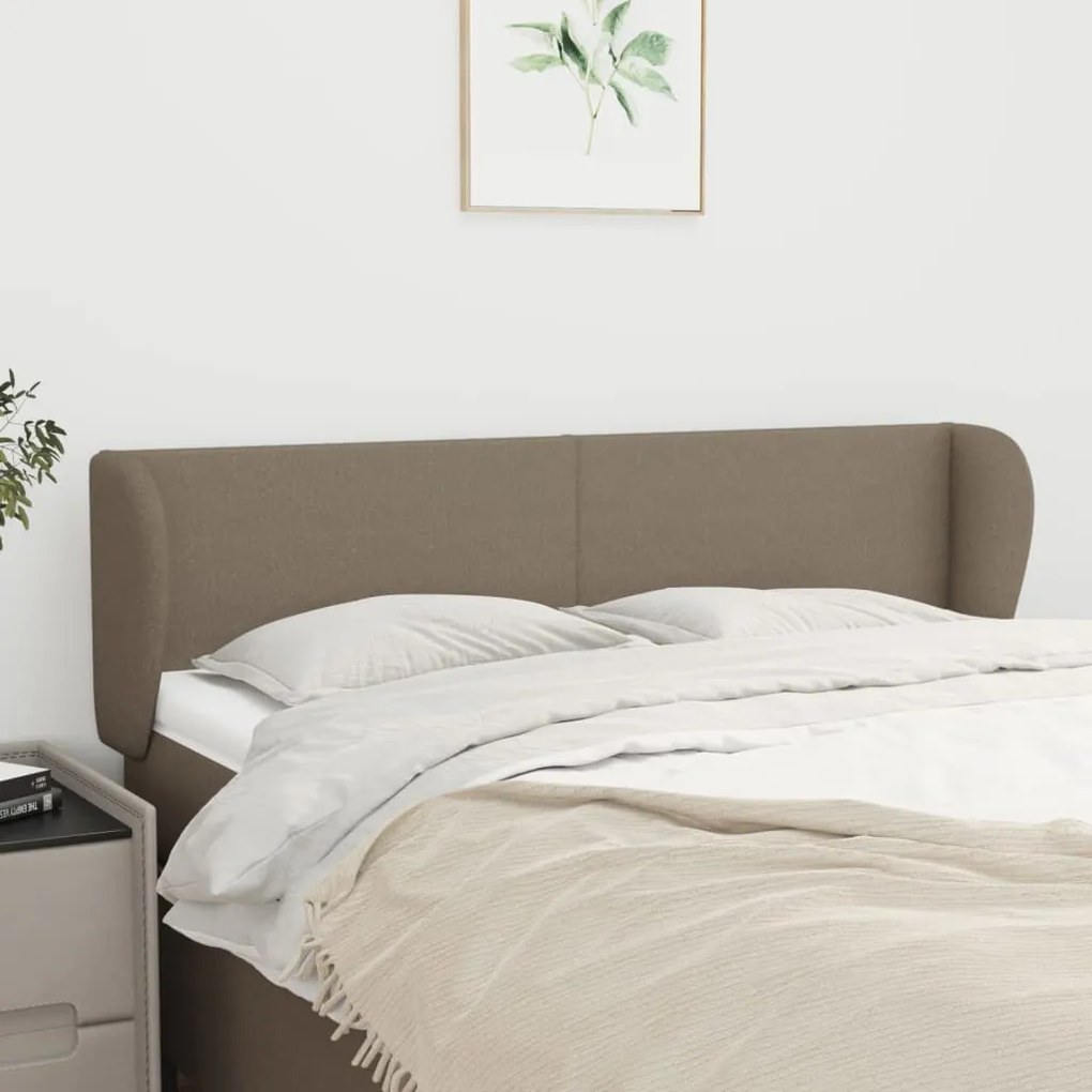 Testiera Ad Orecchio Tortora 147x23x78/88 Cm İn Tessuto /