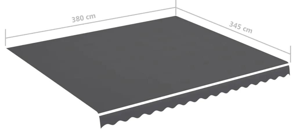 Tessuto di Ricambio per Tenda da Sole Antracite 4x3,5 m