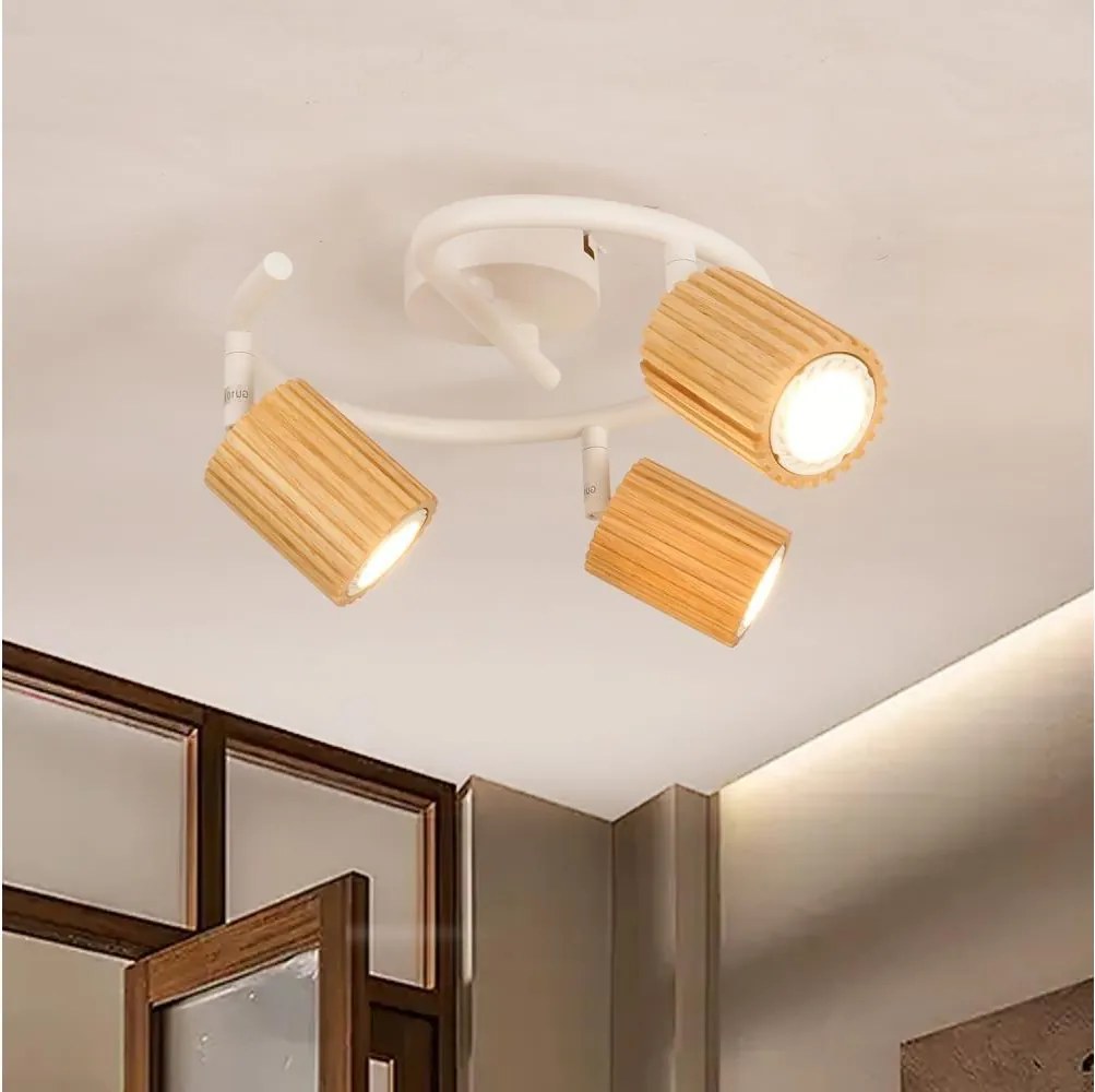 Brilagi - Faretto MODERN WOOD 3xGU10/8W/230V legno/bianco