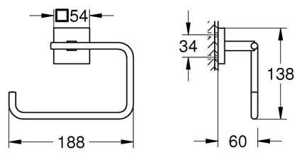 GROHE 409752430 - Porta asciugamani START CUBE 18,8 x 13,8 cm nero