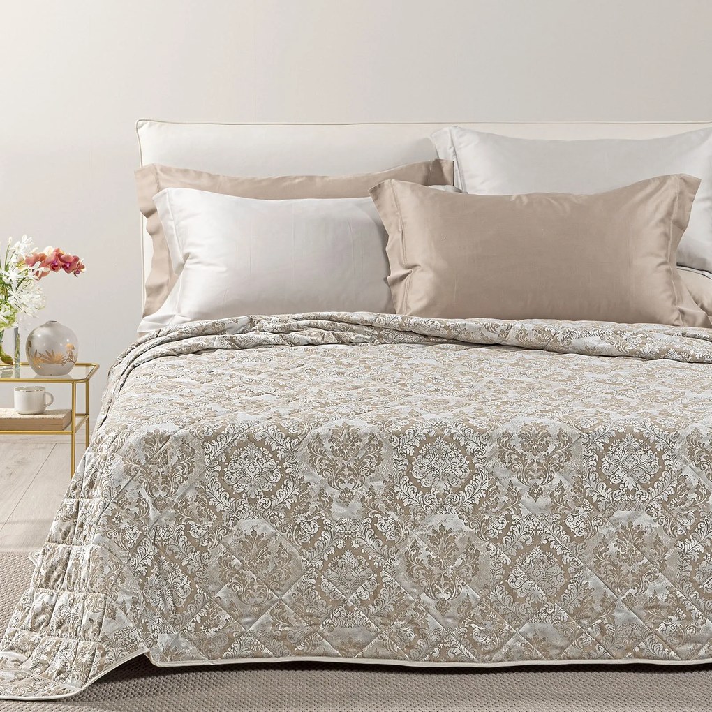 Copriletto Trapuntato in Raso Jacquard Mida Matrimoniale