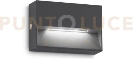 Dedra applique a parete antracite led 3000k 1,5w 160 lm ip65 10x6,6cm