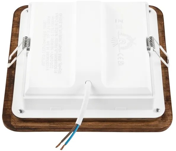 Lampada LED da incasso WOODY SPOT 17W 230V 3000K ciliegio 18,5x18,5 cm