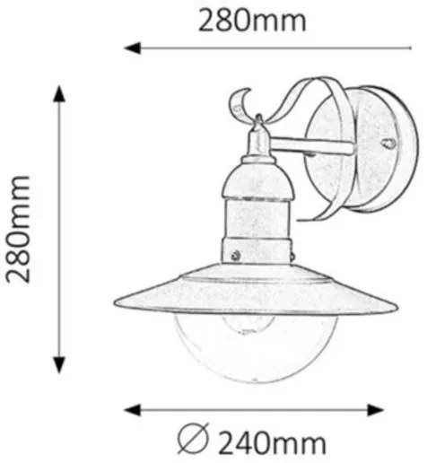 Rabalux 8681 - Applique da esterno OSLO 1xE27/60W/230V