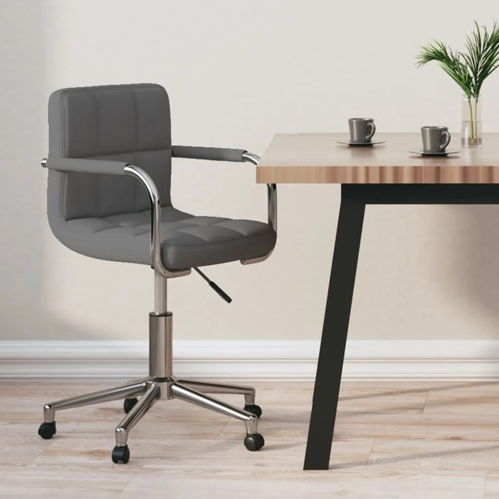 Sedia Da Ufficio Girevole Grigio Chiaro İn Tessuto /