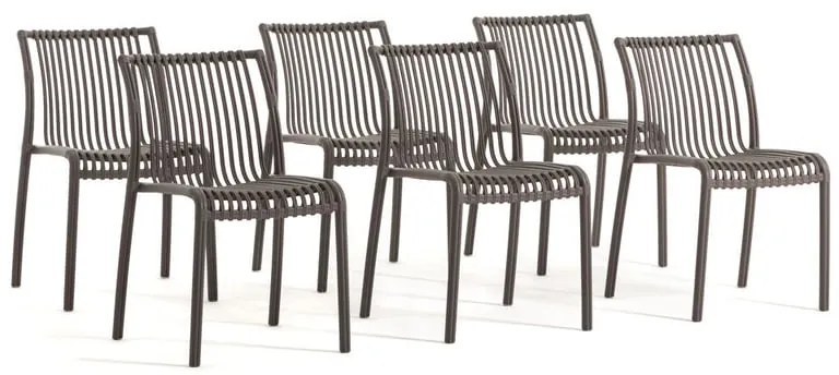 Sedia da giardino in polipropilene Athena NEW GARDEN tortora, set da 6 pezzi