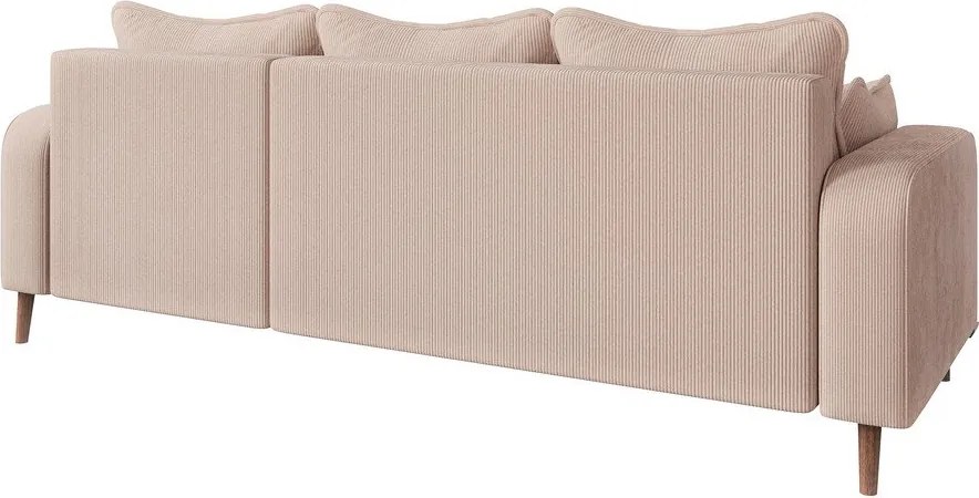 Divano angolare beige in velluto a coste (angolo destro) Beata - Ropez