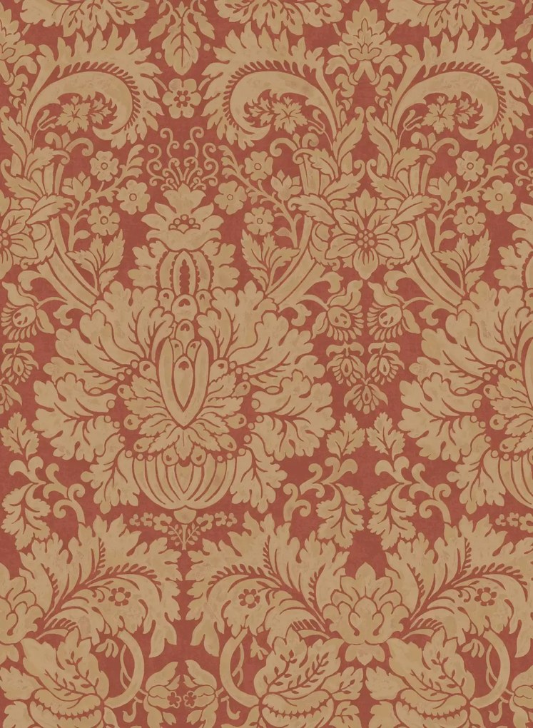 GP & J Baker Carta da parati Queen's Damask - Old Red