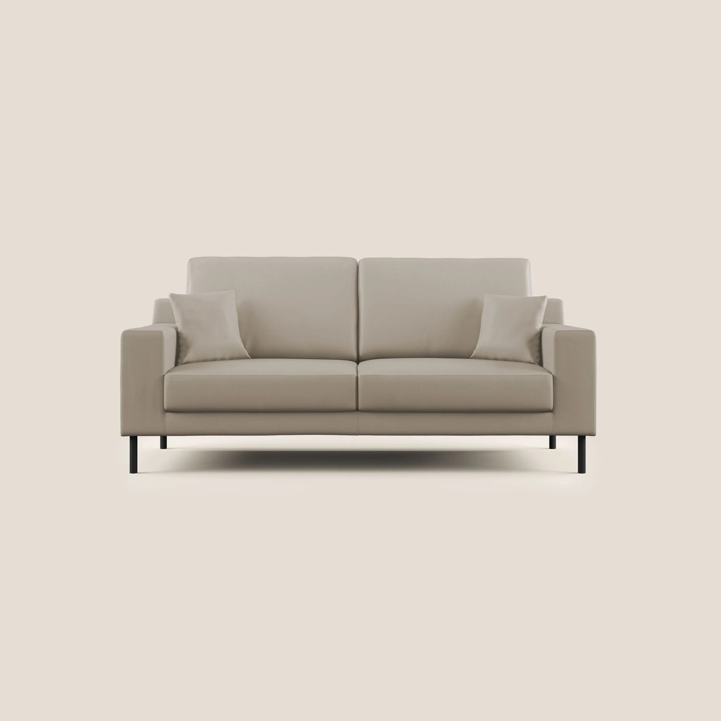Uranio divano moderno lineare in Ecopelle impermeabile T04 beige
