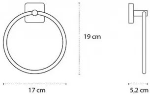 New Line AS3 Portasciugamani 17 cm Ad Anello In Acciaio Inox Cromo