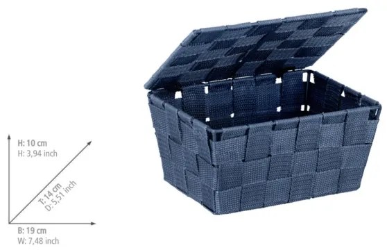 WENKO 23786100 - Cestino ADRIA 19x14 cm blu