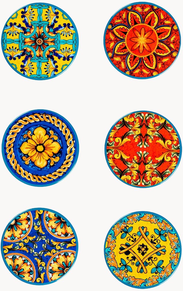 Set di 6 sottobicchieri Trinacra