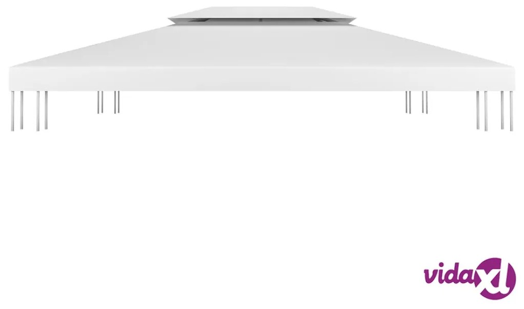vidaXL Copertura Superiore per Gazebo a 2 Strati 310 g/m² 4x3 m Bianca