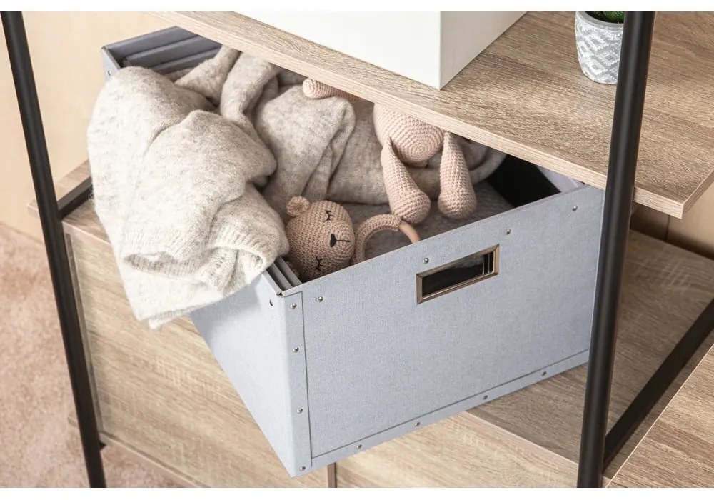 Set di 3 scatole di cartone grigio chiaro Ture - Bigso Box of Sweden