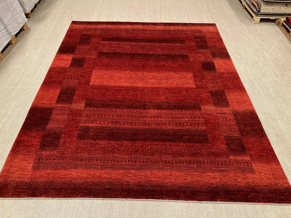 Loribaft Tappeto 300 x 370 Rosso (Iran) Annodato A Mano