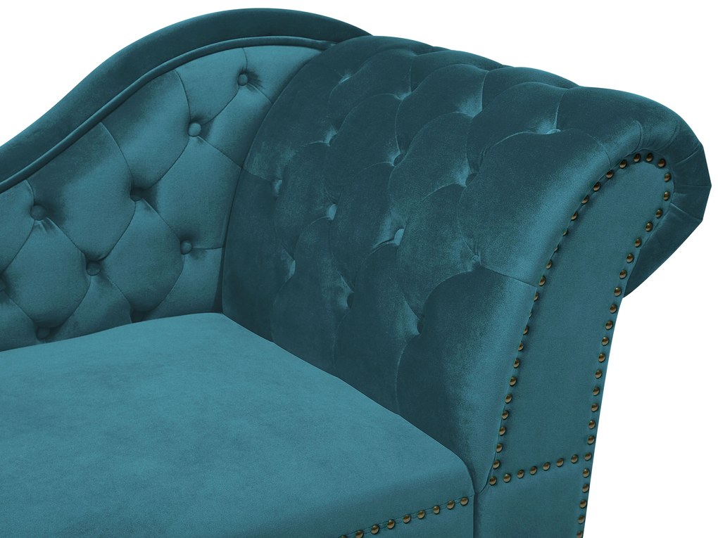 Chaise longue destra in velluto verde acqua NIMES Beliani