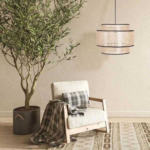 Lampadario a sospensione con filo TAKARA 1xE27/20W/230V diametro 40 cm beige