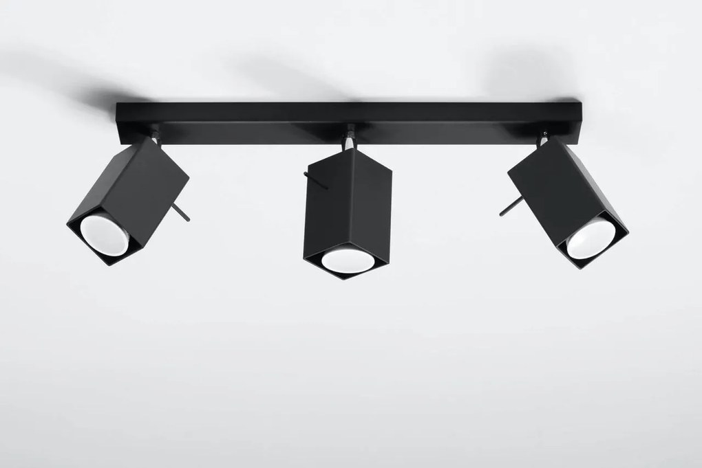 Plafoniera da Soffitto in Acciaio 3xGU10 MERIDA 3 Nera Orientabile