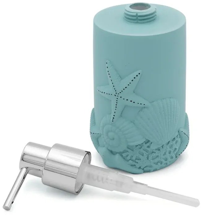 Dispenser sapone liquido da appoggio in resina acquamarina Coral