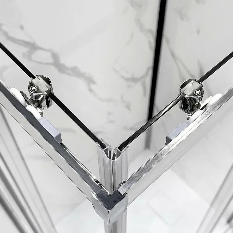 Box doccia 3 lati 70x120x70 cm doppio scorrevole trasparente Tay