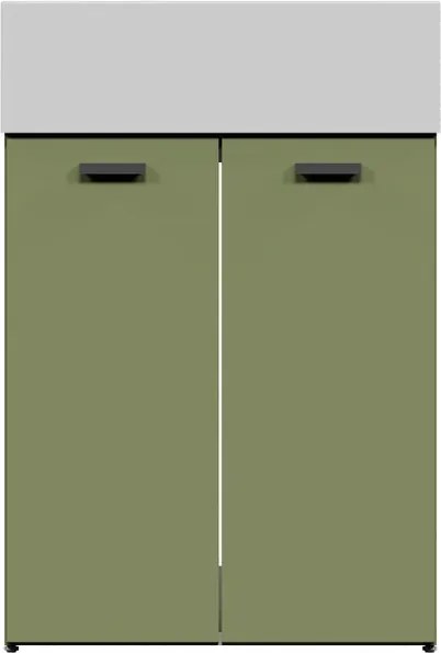 Mobile da bagno a terra 60x50x h82,5 cm verde opaco, 2 ante COLAVENE Nobu