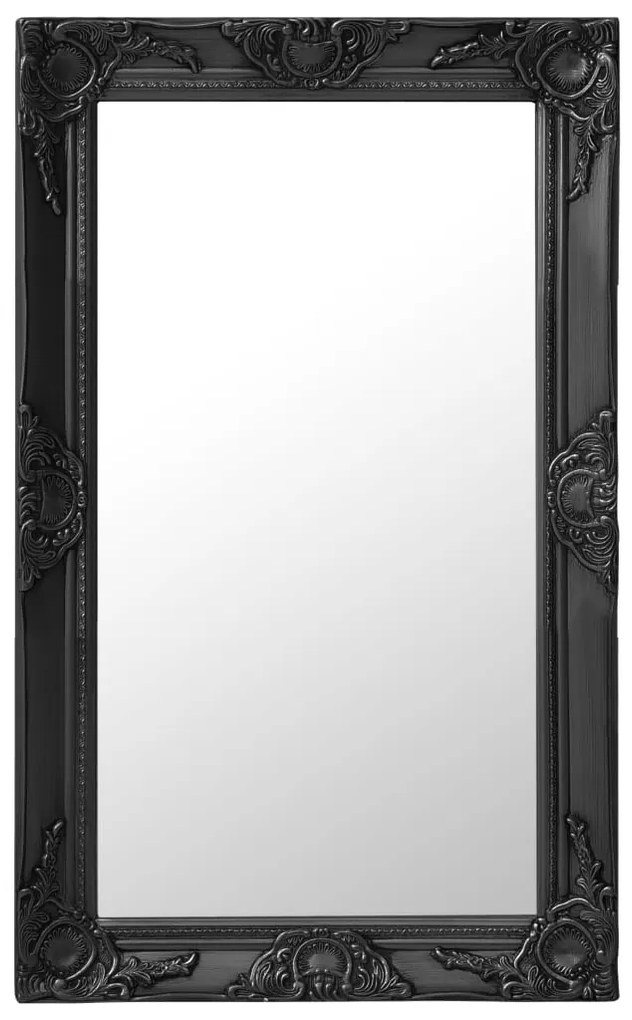 Specchio Da Parete Stile Barocco 50x80 Cm Nero /