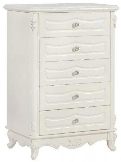 Settimino classico bianco avorio 5 cassetti-Arrediorg.it