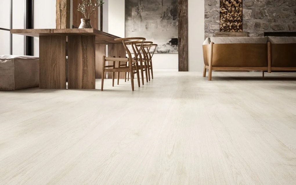 Pavimento 20x120 effetto parquet Di Pino In Gres Porcellanato 10 mm antiscivolo White Ceramica Sant Agostino Primewood CSAPRWWS20