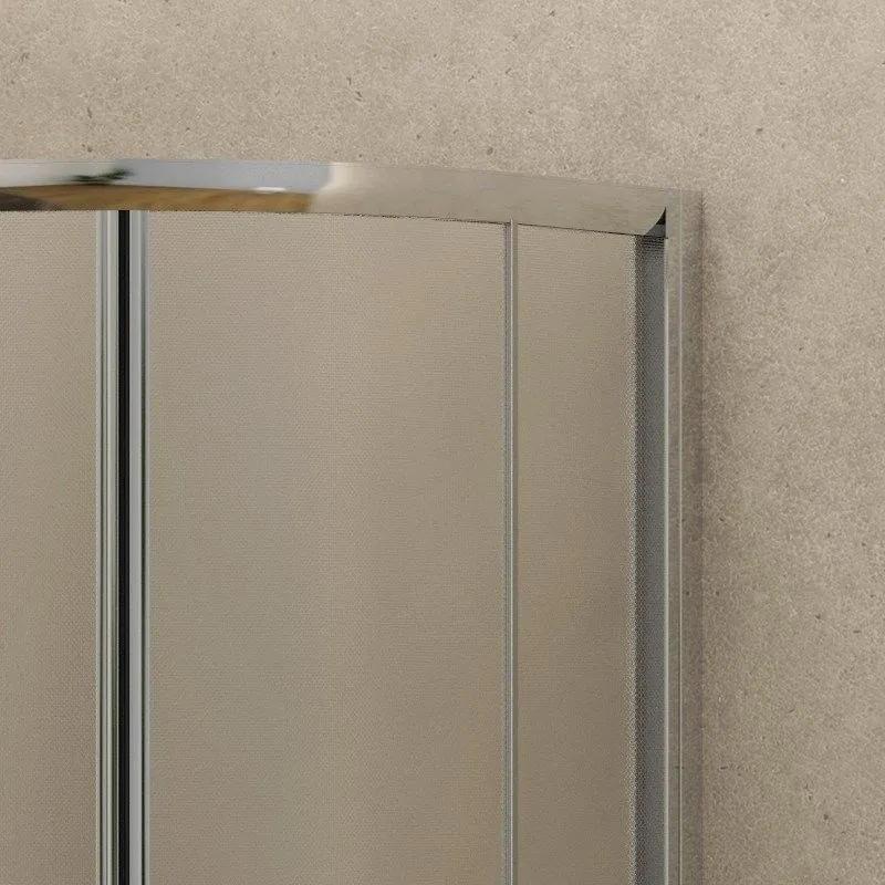 Kamalu - box doccia semicircolare 90x90 cristallo opaco altezza 180cm modello k400