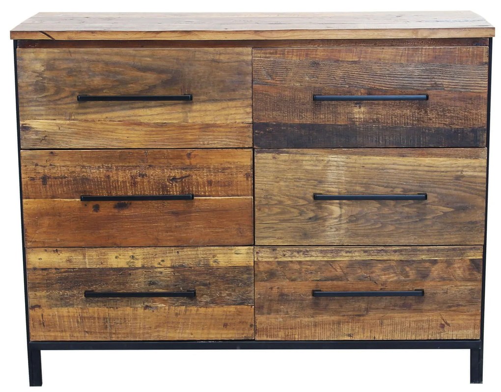 RUNE - cassettiera moderna in legno con sei cassetti