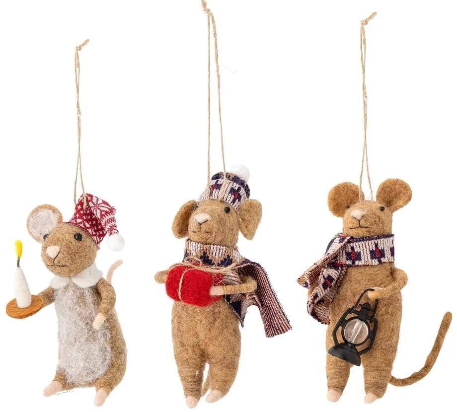 Decorazioni per albero di natale in set in lana 3 pz 11 cm Peo – Bloomingville