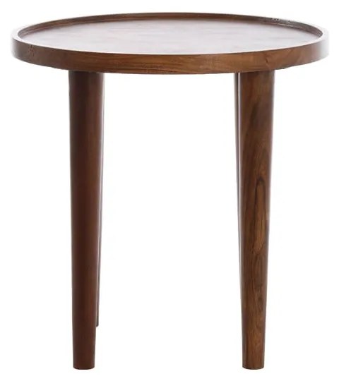 Tavolino rotondo in legno massiccio di acacia ø 49 cm Qiano - Light & Living