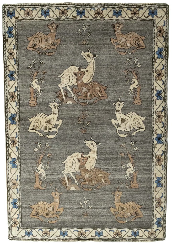 Gabbeh Tappeto 150 x 210 Nero (Iran) Annodato A Mano