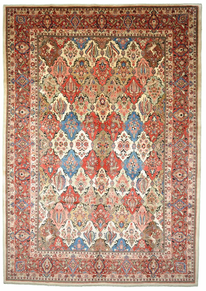 Sarouk Tappeto 380x270 (Iran) Annodato A Mano