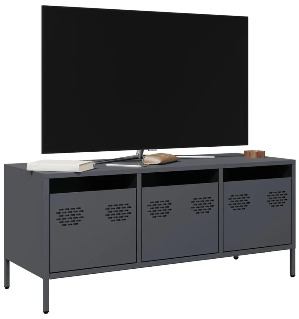 Mobile Tv Antracite 101,5x39x43,5 Cm Acciaio Laminato A Freddo /