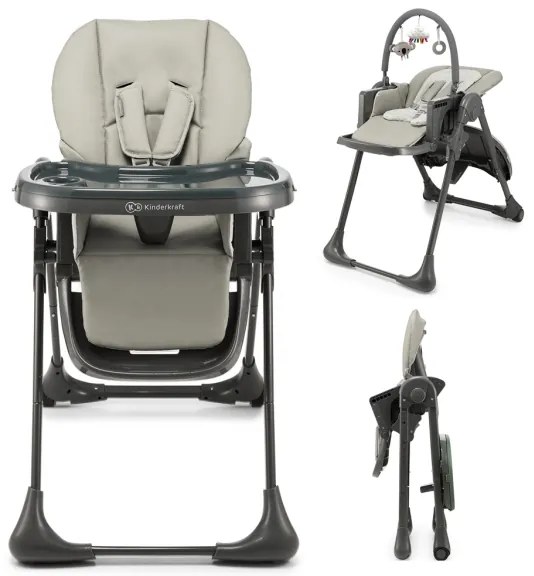 KINDERKRAFT - Sedia da pranzo per bambini TUMMIE grigio