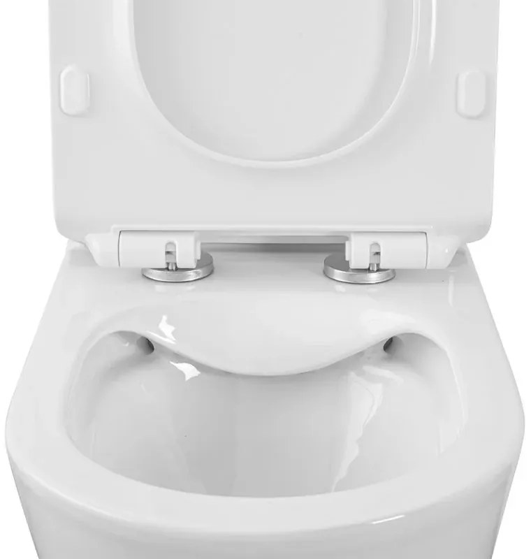 WC filomuro monoblocco Rimless bianco con sedile soft-close Tygo